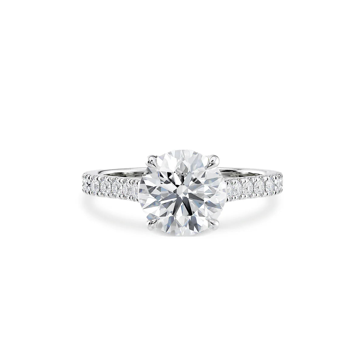 Round Cut Diamond Ring Pave Band – Ritz Gold